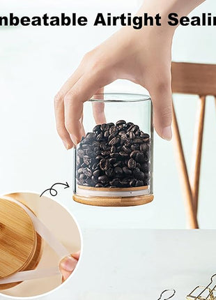 Spice Jars with Label 7oz Glass Storage Containers with Lids and Spoon Small Glass Jars for Overnight Oats Cereal Containers Storage Meal Prep Jars for Sugar Yogurt Chia Pudding Salt Candy 8pcs