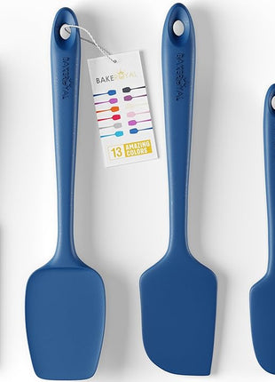 Silicone Spatula Set - 4-Piece Rubber Spatulas Silicone Heat Resistant 600°F for Everyday Task - Seamless Design Kitchen Spatulas for Nonstick Cookware - Royal Blue