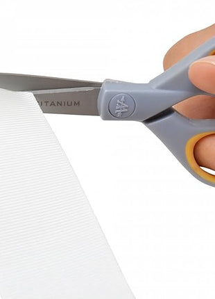 Westcott 13525 5-Inch Pointed Titanium-Bonded Crafting Scissors with Soft Handles, Gray/Yellow