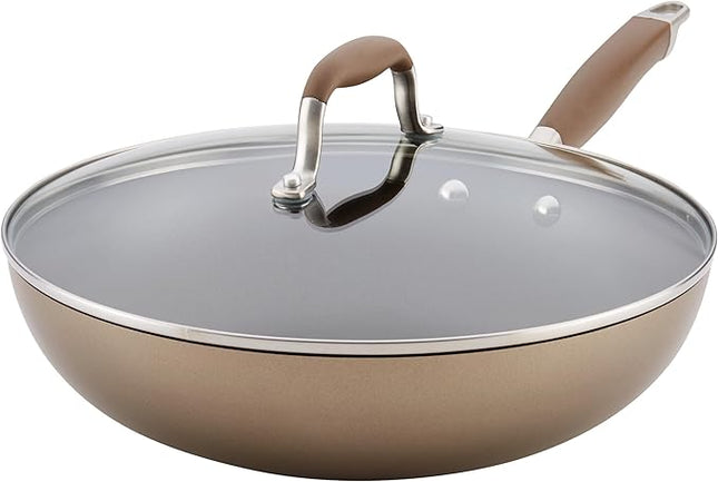 Anolon Advanced Home Hard-Anodized Nonstick Ultimate Pan/Saute Pan, 12-Inch (Bronze)