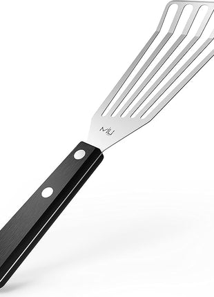 MIU Fish Spatula Stainless Steel, Flexible, Polished Metal, Corrosion Resistant, Kitchen Slotted Turner [Upgraded Version]