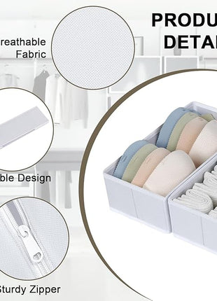 DIMJ Drawer Organizers - Set of 8 Fabric Closet Organizers and Storage, Drawer Dividers for Baby Clothes, Socks, Belt, Tie (Pink)