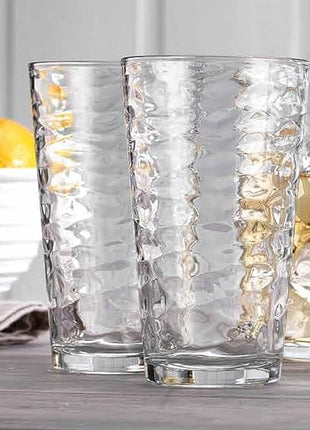 Glaver's Drinking Glasses Set of 10 Highball Glass Cups, 17 Oz Cooler Glassware. Home and Bar Everyday Basic Drinkware Elegant Kitchen Glasses for Water, Juice, Cocktails, Iced Tea.