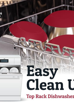 Priority Chef Stainless Steel Mixing Bowls with Lids Set - Premium 30Pcs with 6pc Metal Bowl Set for Kitchen, 3 Graters, Airtight Lids, Non-Slip Bases & Silicone Utensils, Red