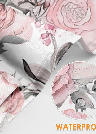 Britimes Apron Home Kitchen Cooking Baking Gardening for Women Men with Pockets Pink Flowers Leaves Watercolor Floral 32x28 inch