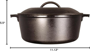 Lodge Cast Iron Dutch Oven with Handle Holders, 5 quart, Black/Red