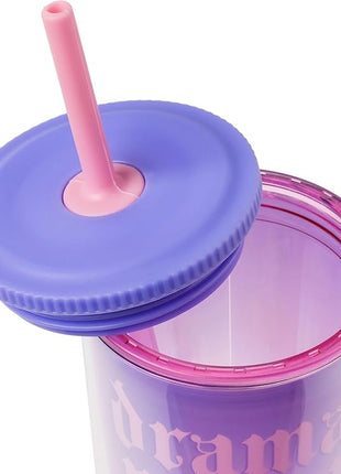 Silver Buffalo Bratz Drama Mama Featuring Cloe, Yasmin, Jade, and Sasha Plastic Tumbler Cold Cup with Lid and Straw, 20 Ounces