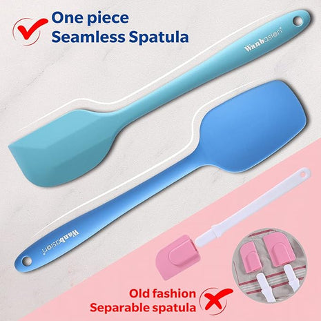 Wanbasion 5 Piece Premium Silicone Spatula Set Heat Resistant, Colorful Rubber Baking Spatula Set, Kitchen Spatula Set Dishwasher Safe for Nonstick Cookware Cooking Mixing Multicolor-6