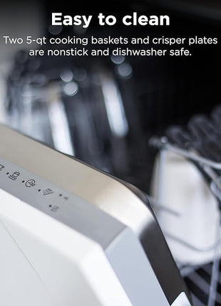 Ninja | Air Fryer | Finish Cooking Multiple Foods at the Same Time | 6-in-1 (Air Fry, Broil, Roast, Keep Warm, Dehydrate, Bake) | Fit up to 8lb Chicken Wings in the two 5 QT Baskets | DZ302