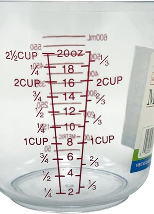 Better Houseware 2.5 Cup Measuring Cup, Clear Plastic Measuring Cup for Liquids, 20 oz, Kitchen Essential Plastic Measuring Cups for Baking & Cooking, Ounce Measuring Cup, Clear