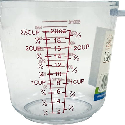 Better Houseware 2.5 Cup Measuring Cup, Clear Plastic Measuring Cup for Liquids, 20 oz, Kitchen Essential Plastic Measuring Cups for Baking & Cooking, Ounce Measuring Cup, Clear
