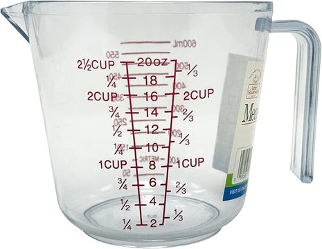 Better Houseware 2.5 Cup Measuring Cup, Clear Plastic Measuring Cup for Liquids, 20 oz, Kitchen Essential Plastic Measuring Cups for Baking & Cooking, Ounce Measuring Cup, Clear