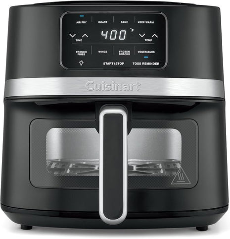 Cuisinart Air Fryer, 4.5-Quart Basket Fryer with 4 Cooking Functions to Air Fry, Roast, Bake, and Keep Warm, 4 Airfryer Presets, Dishwasher-Safe Parts, AIR-160NAS, Stainless Steel & Black