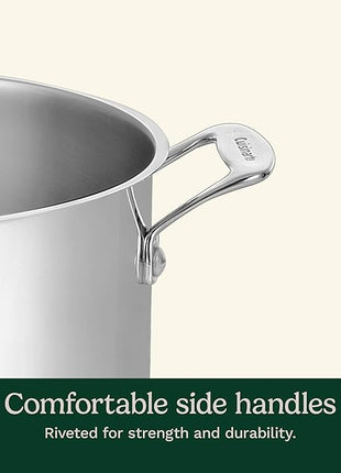 Cuisinart 4-Piece Cookware Set, 12 Quarts, Chef's Classic Stainless Steel Pasta/Steamer, 77-412P1