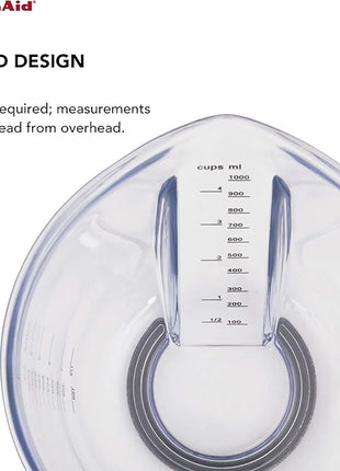 KitchenAid Universal Easy View Angled Measuring Cups, Set Of 3, Clear with Black Handles