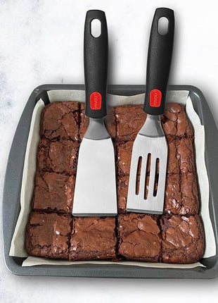 Professional Mini-Serving Spatula Set, Stainless Steel Cutter and Serve Turner for Serving, Flipping or Cooking, Ideal for Brownies, Tiramisu, Cakes, Lasagna or Cookie etc.