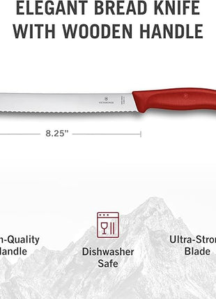 Victorinox 6.8631.21B Swiss Classic Bread Knife Red 8.25 inch