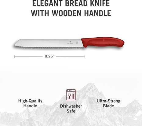 Victorinox 6.8631.21B Swiss Classic Bread Knife Red 8.25 inch