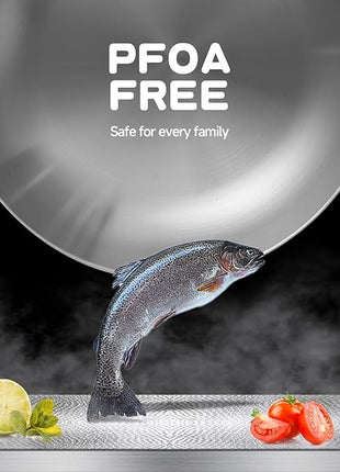 LOLYKITCH 9.5 Inch Tri-Ply Stainless Steel Frying Pan,Skillet,Induction Cooking Pan,Dishwasher and Oven Safe,Detachable Handle.