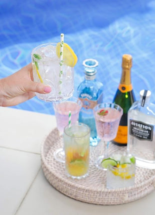 BELLAFORTE Tritan Plastic Whiskey Glasses Set of 4, 13oz Unbreakable Wine Glasses, Shatterproof Crystal Cut Drinking Glasses for Old Fashioned, Cocktails - BPA Free - Dishwasher Safe - Clear