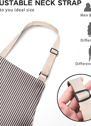 2 Pack Adjustable Bib Apron with 2 Pockets Chef Cooking Kitchen Restaurant Aprons for Women Men