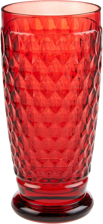 Villeroy & Boch Boston Red Crystal Highball Glasses, Set of 4