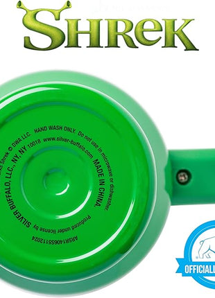 Silver Buffalo Shrek Beware Ogre Stainless Steel Tumbler with Handle and Straw, Fits in Standard Cup Holder, 40 Ounces
