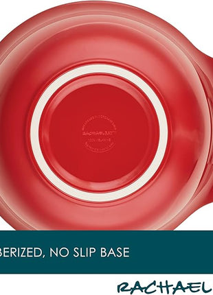 Rachael Ray Pantryware Nesting Mixing Bowls with Built-in spouts and Handles and Measuring Cups For Space-saving storage, Utensil Set, Dishwasher Safe, 10 Piece, Red