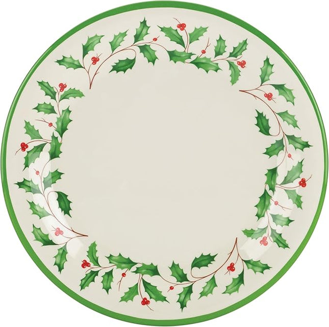 Lenox 863669 Holiday 4-Piece Melamine Dinner Plate Set, Christmas Dinnerware, Hosting