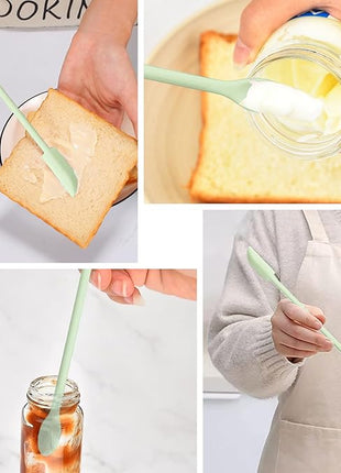 5 Piece Mint Green Silicone Spatula Set, Heat Resistant Rubber Spatulas Set, Silicone Kitchen Utensils Set Dishwasher Safe for Nonstick Cookware