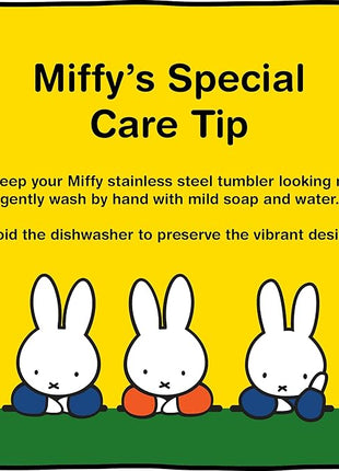 Dragon Glassware | Miffy 24 oz Vacuum Insulated Tumbler with Lid and Straw - Tumbler Cup with 2 Straws - Stainless Steel Tumbler with Straw Topper for Water, Iced Tea - Iconic