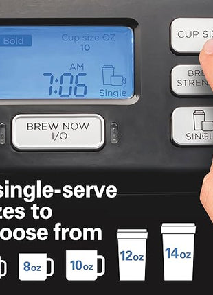 Hamilton Beach FlexBrew Trio 2-Way Coffee Maker, Compatible with K-Cup Pods or Grounds, Combo, Single Serve & Full 12c Pot, Black - Fast Brewing (49902)