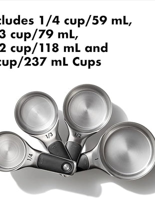 OXO Good Grips Stainless Steel Measuring Cups and Spoons 8-Piece Set, 4 Cups and 4 Spoons