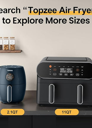 Small Compact Air Fryer, 2.1QT, 4-in-1 Small Mini Airfryer, Bake, Roast, Reheat, 98% Less Oil, Adjustable Temperature Control w/ 60min Timer, Quiet, Nonstick & Dishwasher Safe, BPA-Free, Dark Blue