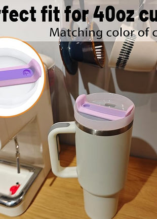 40 OZ Tumbler Lid Replacement Fit for Stanley Cup, 2 Pack Clear Replacement Lids Fit for Stanley Travel Tumbler, Spill Proof Tumbler Covers for Stanley Cup Accessories (Opaque - Purple)