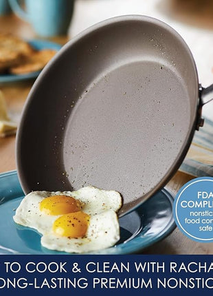 Rachael Ray Cucina Nonstick Cookware Pots and Pans Set, 12 Piece, Agave Blue