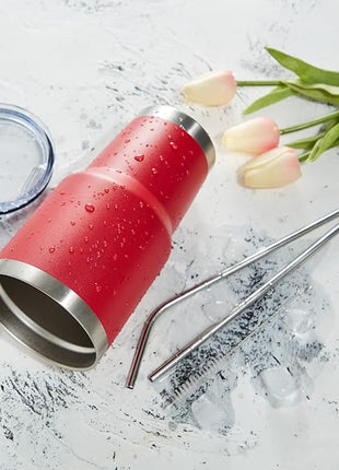 MEWAY 30oz Insulated Tumbler With Lids and Straws,Stainless Steel Double Vacuum Coffee Tumbler Cup, Brush, Durable Powder Coated Coffee Cup for Cold & Hot Drinks, Office, Travel(mixture,4 PACK)