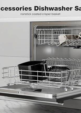 Elevon 6QT Large Air Fryer, 12-in-1 Digital Airfryer with Clear Window, Roast, Reheat, Dehydrate, Bake, Steam with 400F and More, Dishwasher Safe, Nonstick, Fit for Family of 2-5, Gray