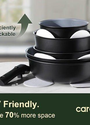 CAROTE 17PCS Ceramic Cookware Sets, Black and Gray, Pots and Pans Set Non Stick Non Toxic, Induction Cookware, Kitchen Cookware Sets, Pots Set for Healthy Cooking