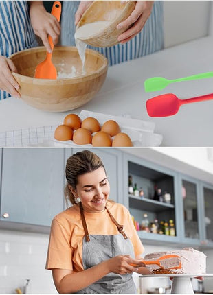 Silicone Spatula Set, 4 Pcs Heat Resistant Rubber Spatula, Spatulas for Kitchen Use, Kitchen Spatulas for Nonstick Cookware, Silicone Kitchen Utensils Sets with Strong Handle, Dishwasher Safe