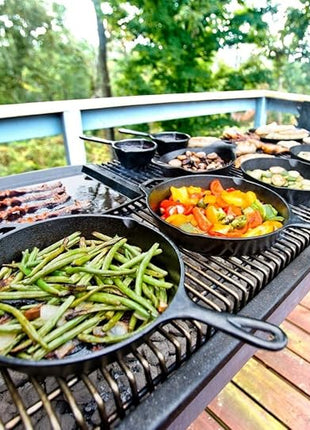 Lodge 12 Inch Cast Iron Skillet with Red Silicone Hot Handle Holder – Pre-Seasoned Frying Pan for Stove, Oven, Grill & Campfire – Made in the USA – Durable, Nonstick Cast Iron Cookware – Black