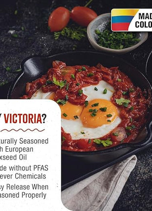 Victoria 6.5 Inch Mini Cast Iron Skillet. Small Frying Pan,Seasoned with 100% Kosher Certified Non-GMO Flaxseed Oil (SKL-206)