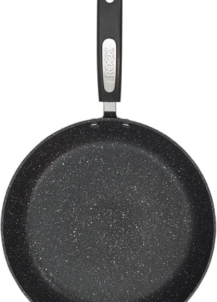 Starfrit The Rock 7PC Non-Stick Cookware Set - Durable Forged Aluminum - Oven Safe - PFOA Free - Easy to Clean - Black