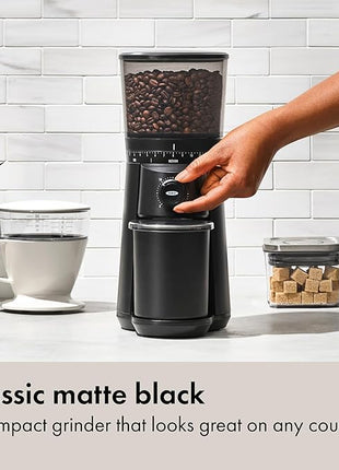 OXO Brew Conical Burr Grinder - Matte Black, Stainless Steel Burrs, One-Touch Automatic Smart Grind
