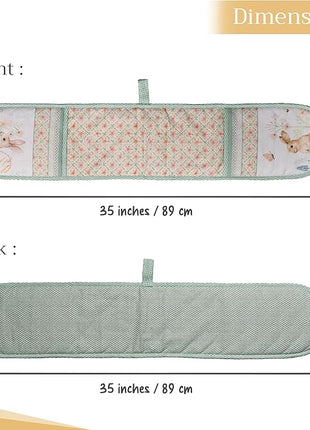 Maison d' Hermine Double Oven Mitts 100% Cotton 7"x35" Double Oven Mitt Heat Resistant BBQ Cooking Gloves with Loop, Baking, Grilling, Home, Kitchen, Handling Hot Pans Spring Summer (Easter Dew)