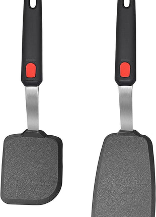 2 Pack Silicone Spatula Turner, 600°F Heat Resistant Kitchen Spatula Set for Nonstick Cookware, Cooking Utensil Set for Egg Pancake Flipper/Heat Resistant Silicone Grip