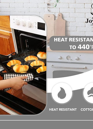 Joyhalo 4 Pack Pot Holders for Kitchen,Cotton Oven Holder with Great Heat Resistance,Non Slip Hot Pads for Kitchen Clearance,Black Buffalo Plaid