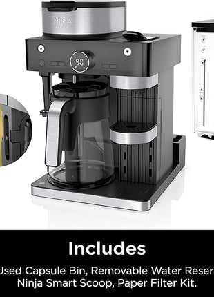 Ninja Espresso & Coffee Maker & Barista System, 3 Espresso Brew Styles, Single-Serve Coffee & Nespresso Capsule Compatible, Built-in Frother, Espresso, Cappuccino & Latte Maker, Black, CFN601