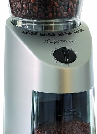 Capresso 560Infinity Conical Burr Grinder, Brushed Silver, 8.5-Ounce