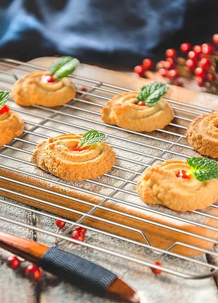 2 Pack Cooling Rack for Baking Stainless Steel, Heavy Duty Wire Rack Baking Rack, 11.7" x 9.4" Cooling Racks for Cooking, Fits Small Toaster Oven, Dishwasher Safe